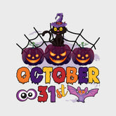 Halloween October 31st DTF Print on Leather Jacket