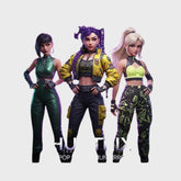 K-Pop Daemon Hunters (Huntrix) DTF Print on Leather Jacket