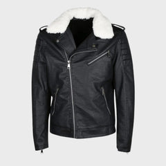 Shearling Leather Biker Jacket for Men
