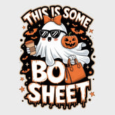 Some Bo Sheet Halloween DTF Print on Leather Jacket