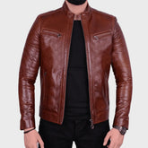 Classic Bomber Biker Leather Jacket for Men