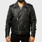 Stevie Classic Black Biker Jacket for Men