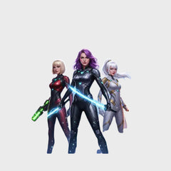 Celestial Guardians DTF Print on Leather Jacket