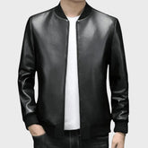 Ribbed Sports Biker Leather Jacket for Men