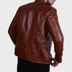 Classic Bomber Biker Leather Jacket for Men