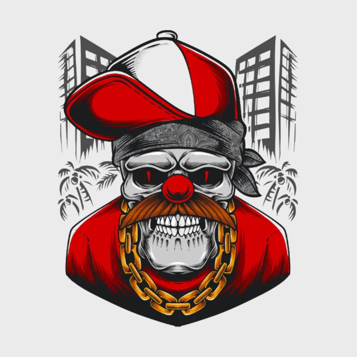 Skull Halloween DTF Print on Leather Jacket