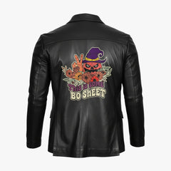 Feeling Witchy Halloween DTF Print on Leather Jacket image 1